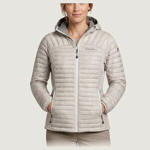 Eddie Bauer First Ascent StormDown 800 Hooded Puffer Jacket Gray Womens XS